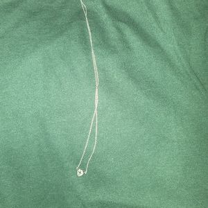 Heart necklace 16 inch sterling silver with 2 inch extender